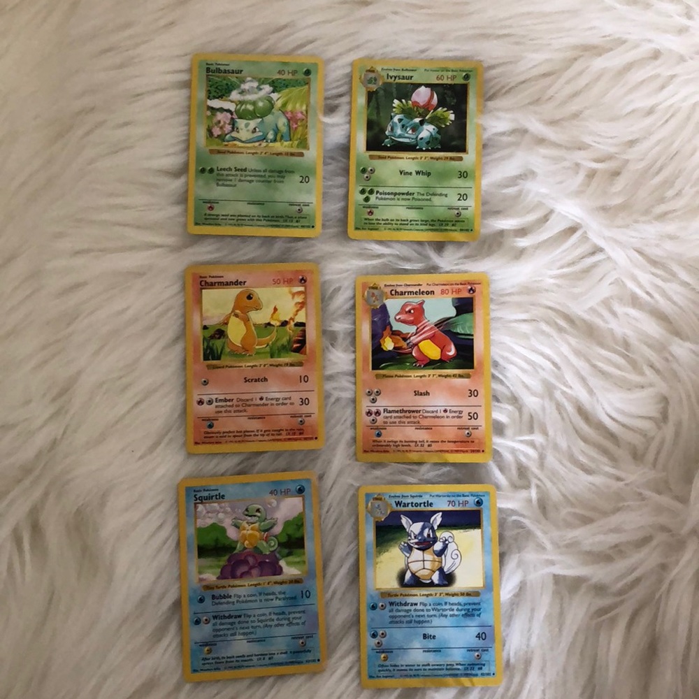 1st edition starter Pokémon cards